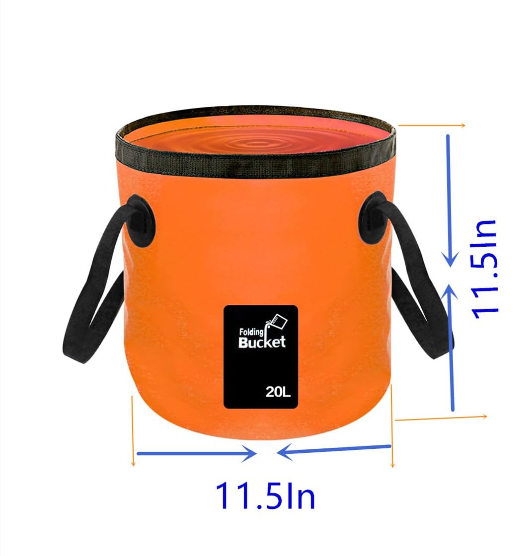 Collapsible Buckets, Camping Water Storage Container 5 Gallon(20L) Portable F…