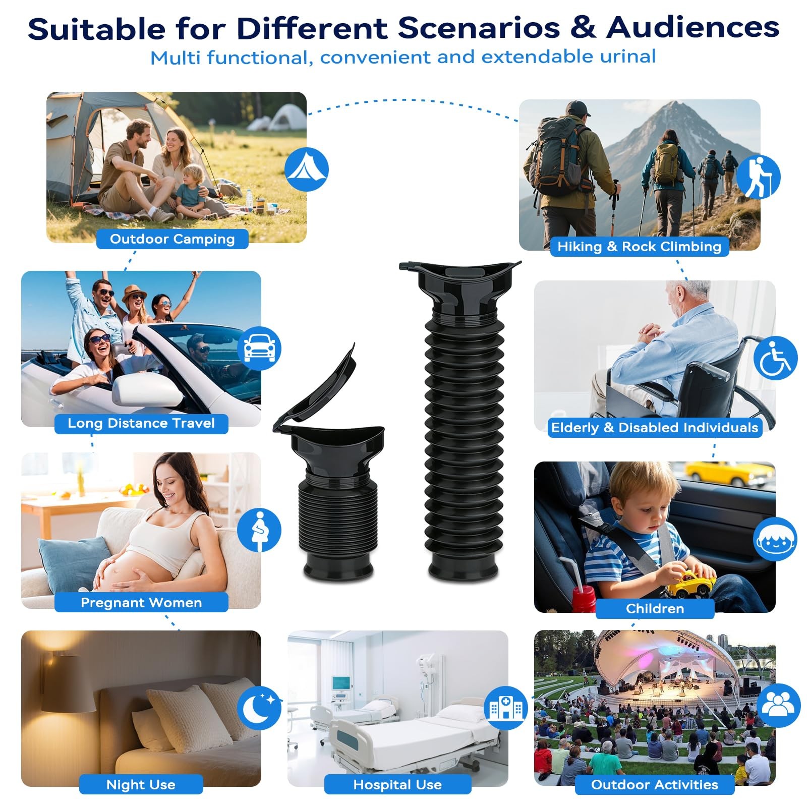 Pee Bottles for Men Adjustable Emergency Urinal 750ml Car Pee Bottle for Men and
