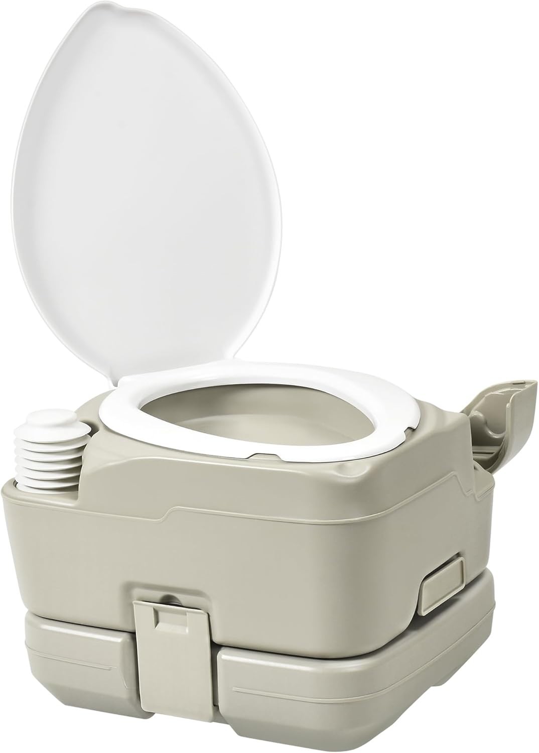 2.6 Gal Portable Toilet for Camping, RV Toilet with Diagonal Elongated Bowl S…