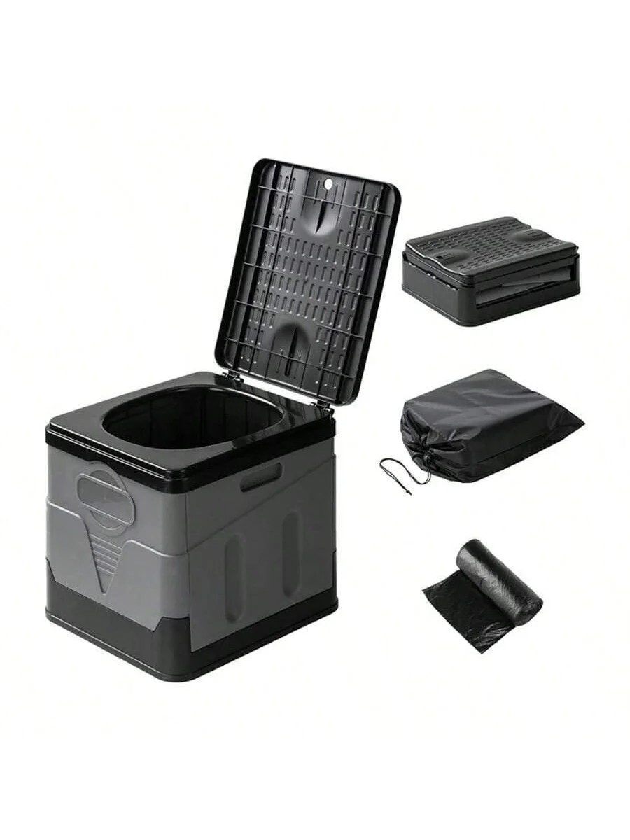 Portable Folding Toilet with Lid – Camping, Boating & Outdoor Travel Emergency U
