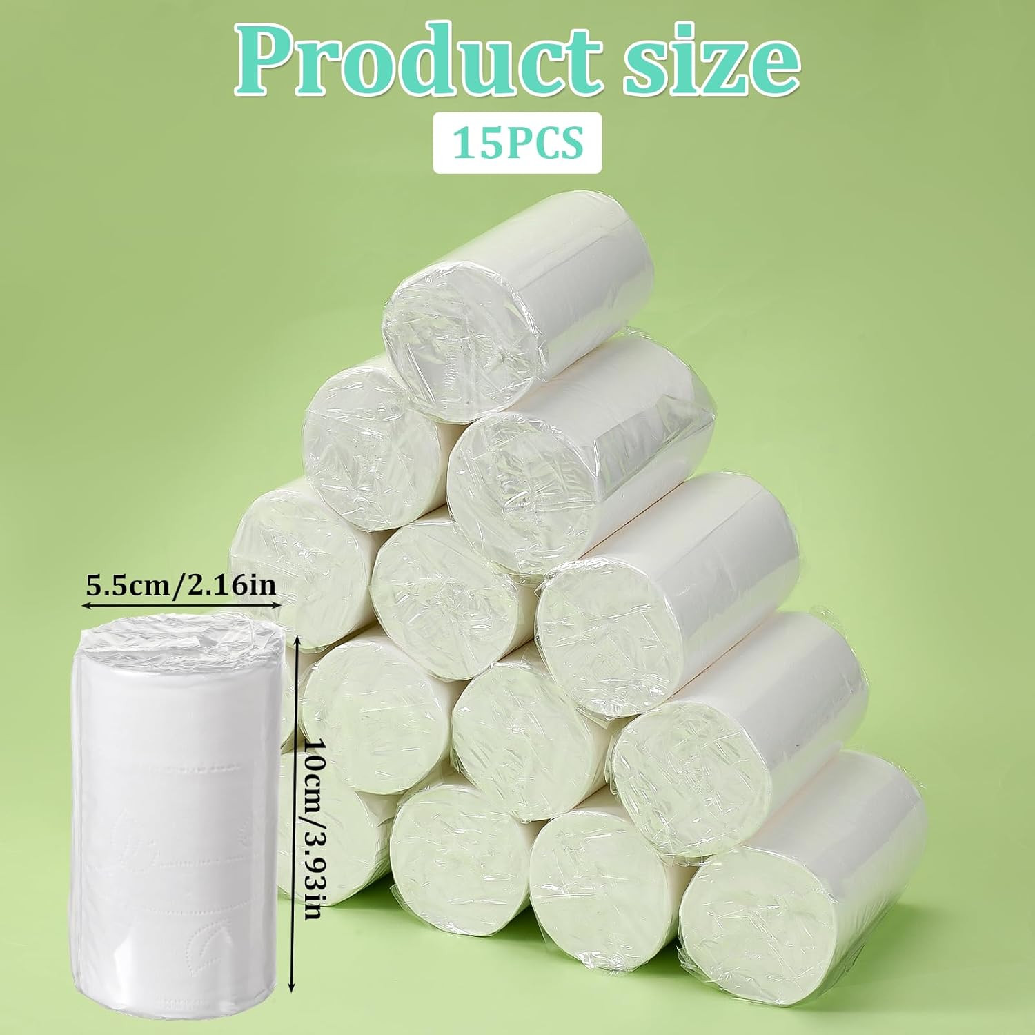 15 PCS Travel Size Toilet Paper, Portable Pack Travel Toilet Papers, Individuall