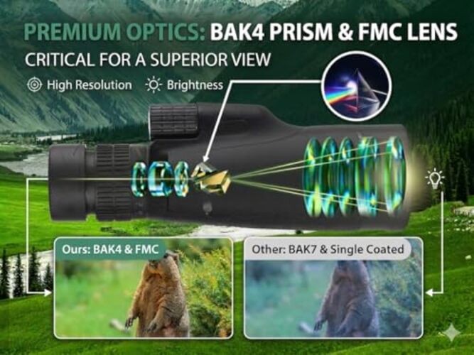 Monocular-Telescope 80×100 High Powered Monoculars High Definition for black