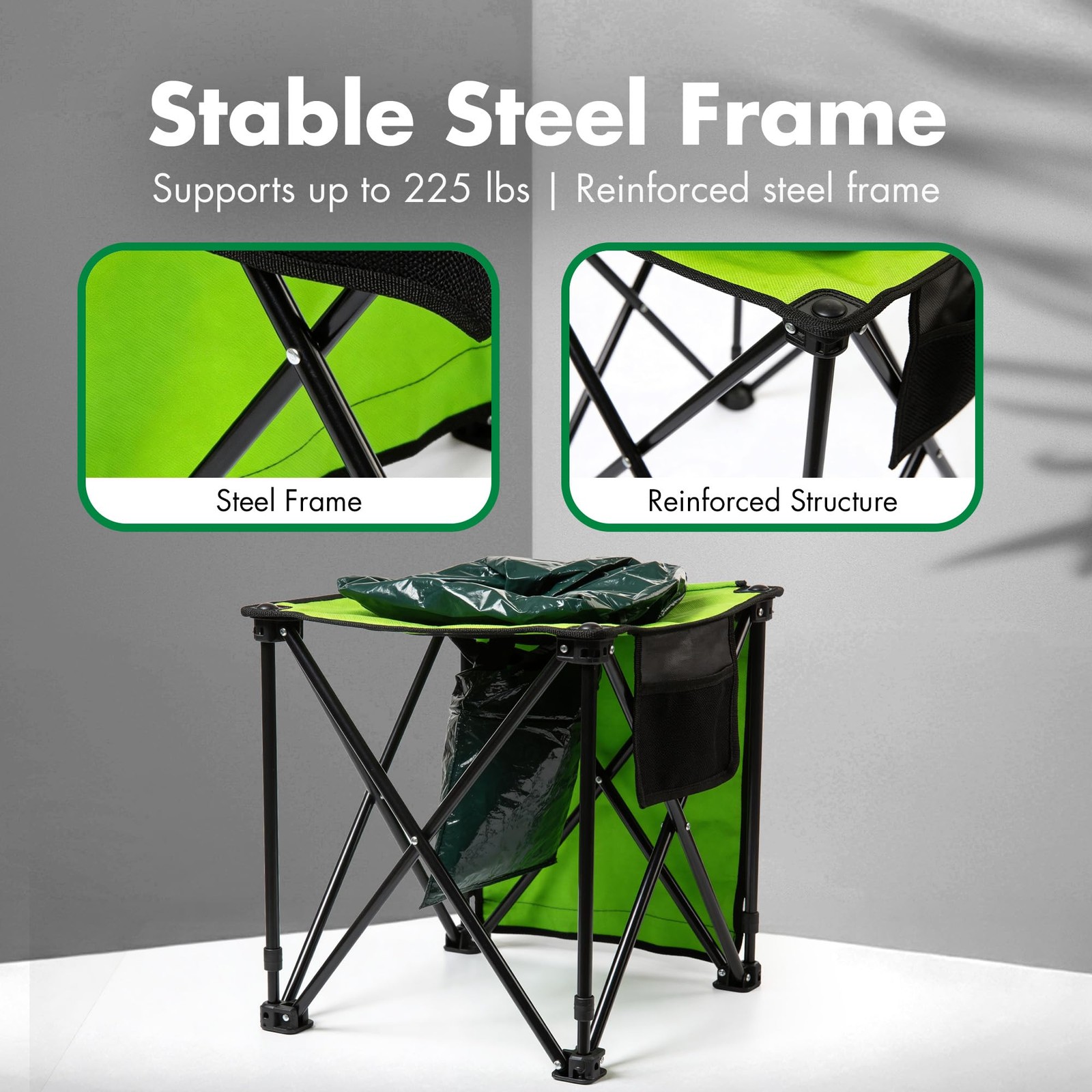 Foldable Commode Chair – Portable Toilet with 2-in-1 Commode & Seat – Lightwe…