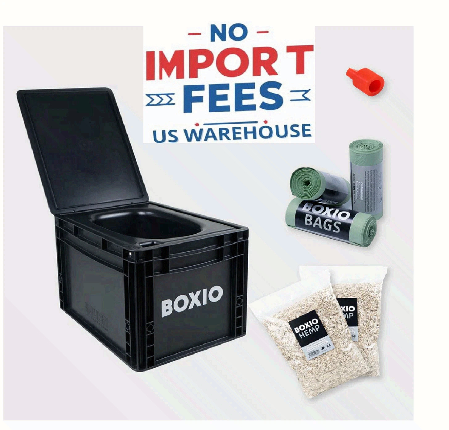 BOXIO TOILET PLUS – Portable Toilet, Camping Toilet, composting Toilet, black