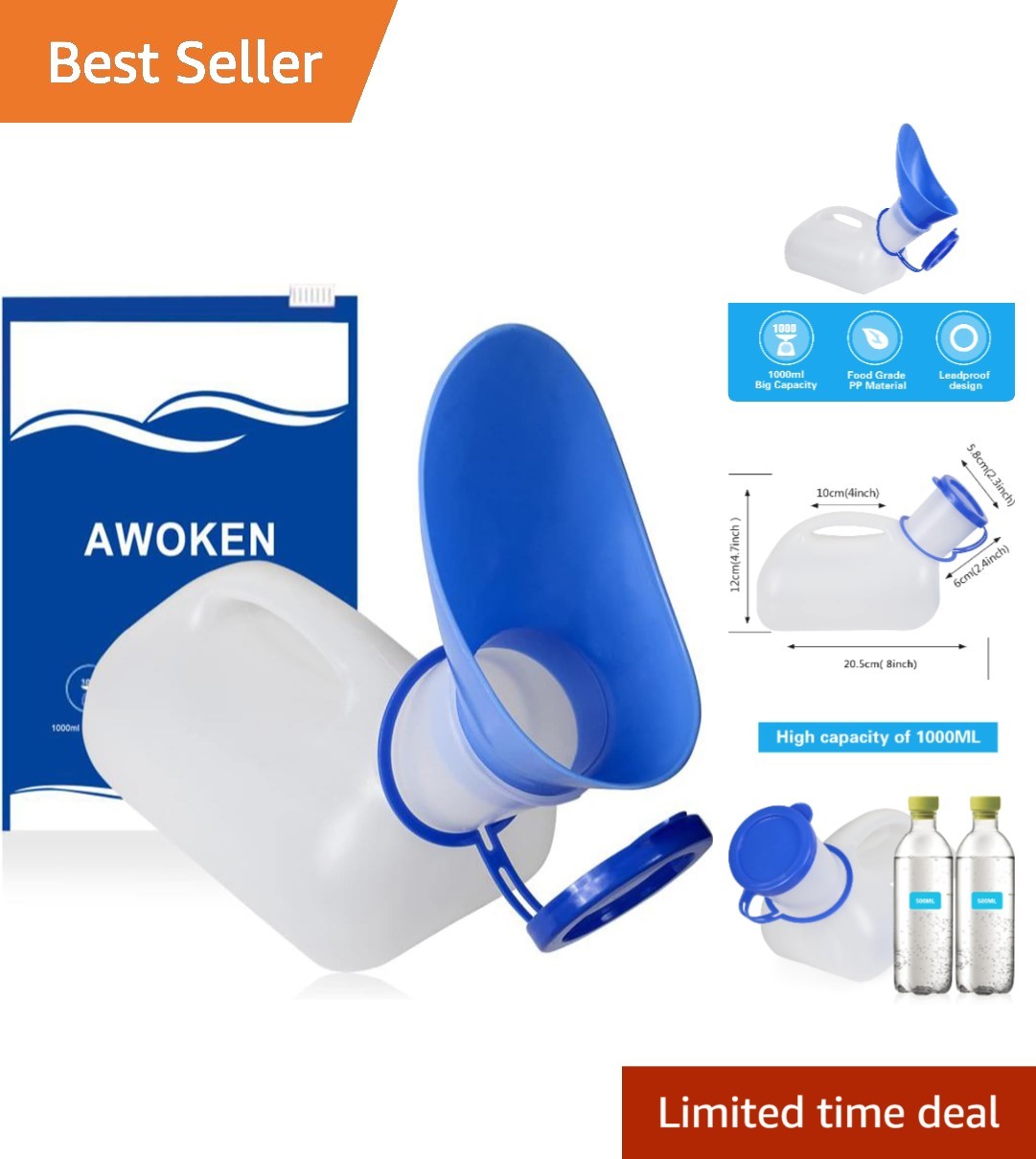 Unisex Portable Urinal & Travel Toilet Bottle