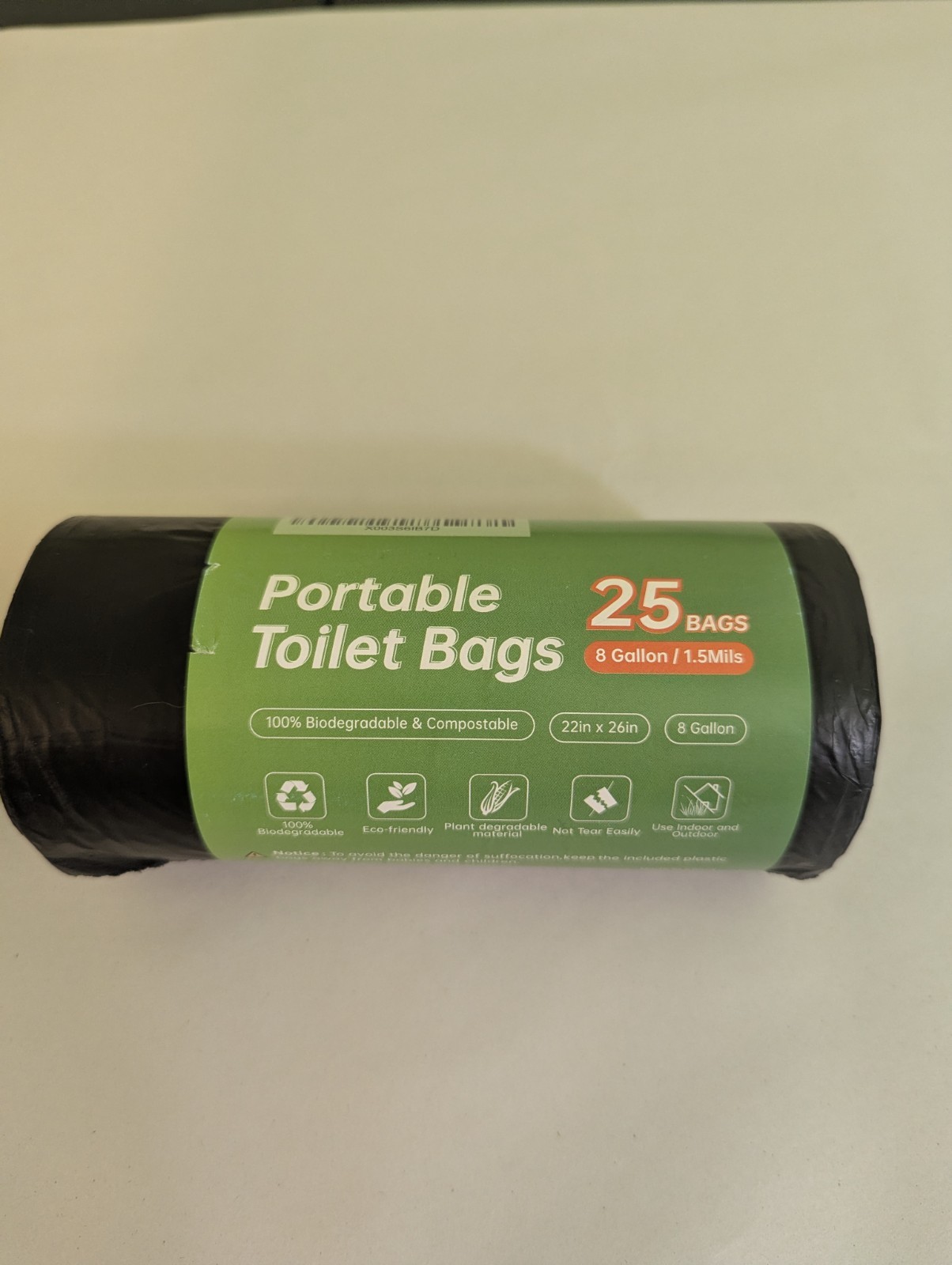 CRAZYTHUR Portable Toilet Gel Powder 50 Pack & 25 Biodegradable Bags