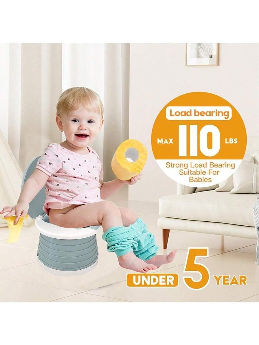 Portable Foldable Toddler Travel Potty, Car & Outdoor Use, Gray