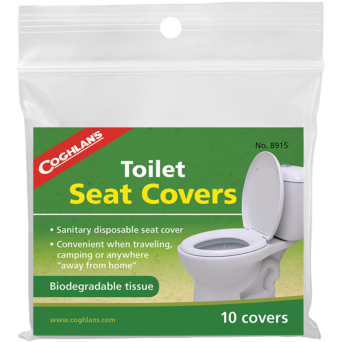Coghlan’s Toilet Seat Covers (10 Pack), Biodegradable Sanitary Disposable Tissue