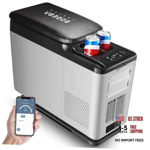 COOLER 12-Volt Refrigerator, 16-Quart(15L) Car Fridge, Portable 16 Quart