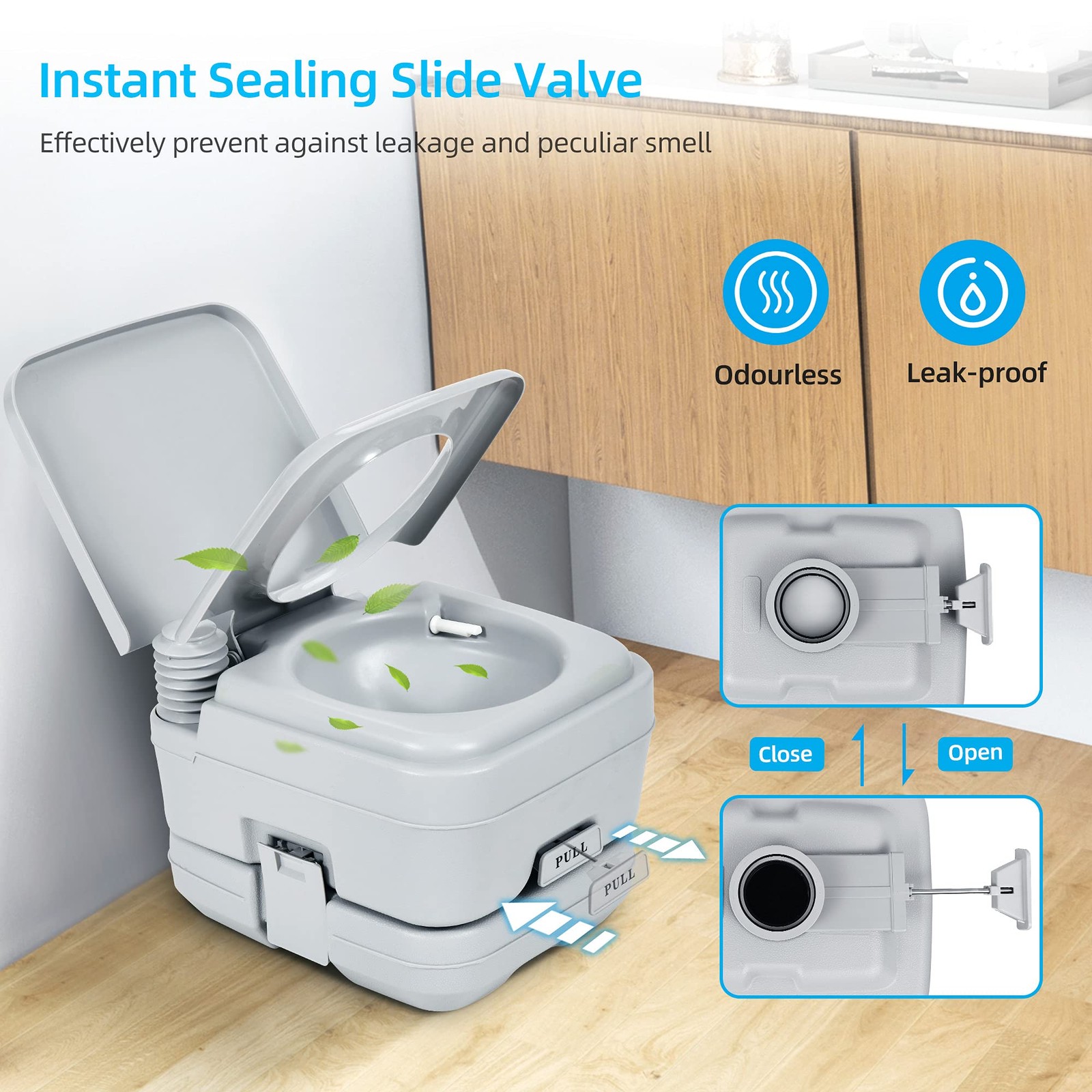 Yitahome 2.6 Gallon Portable Toilet For Camping Rv Travel Potty Press Flush