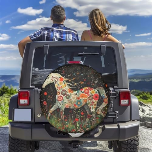 Spare Tire Cover for Rv SUV Trailer Camper- 15 inch Scandinavian Horse
