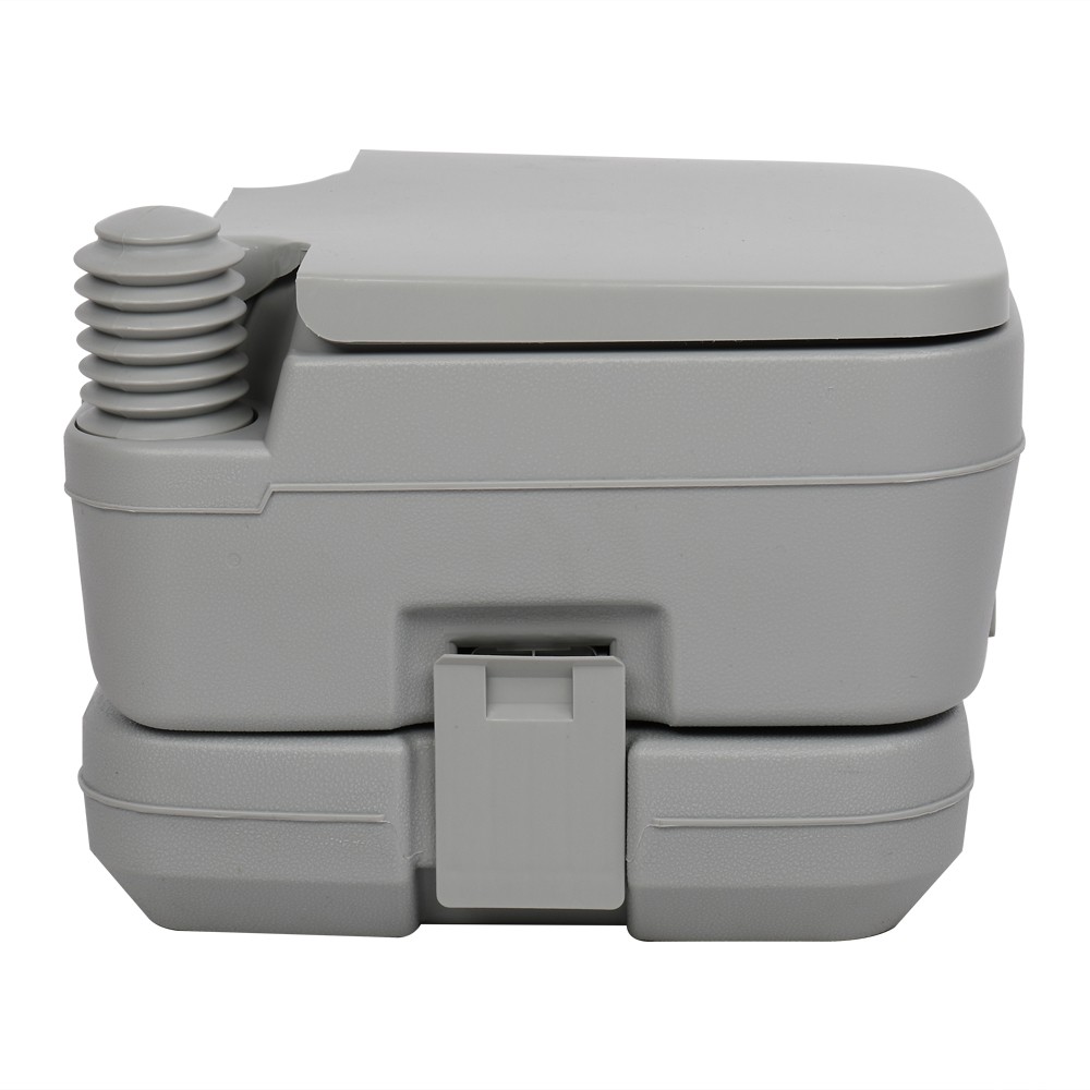10L Portable Toilet Flush Travel Hiking Potty Camping Equipment Gray