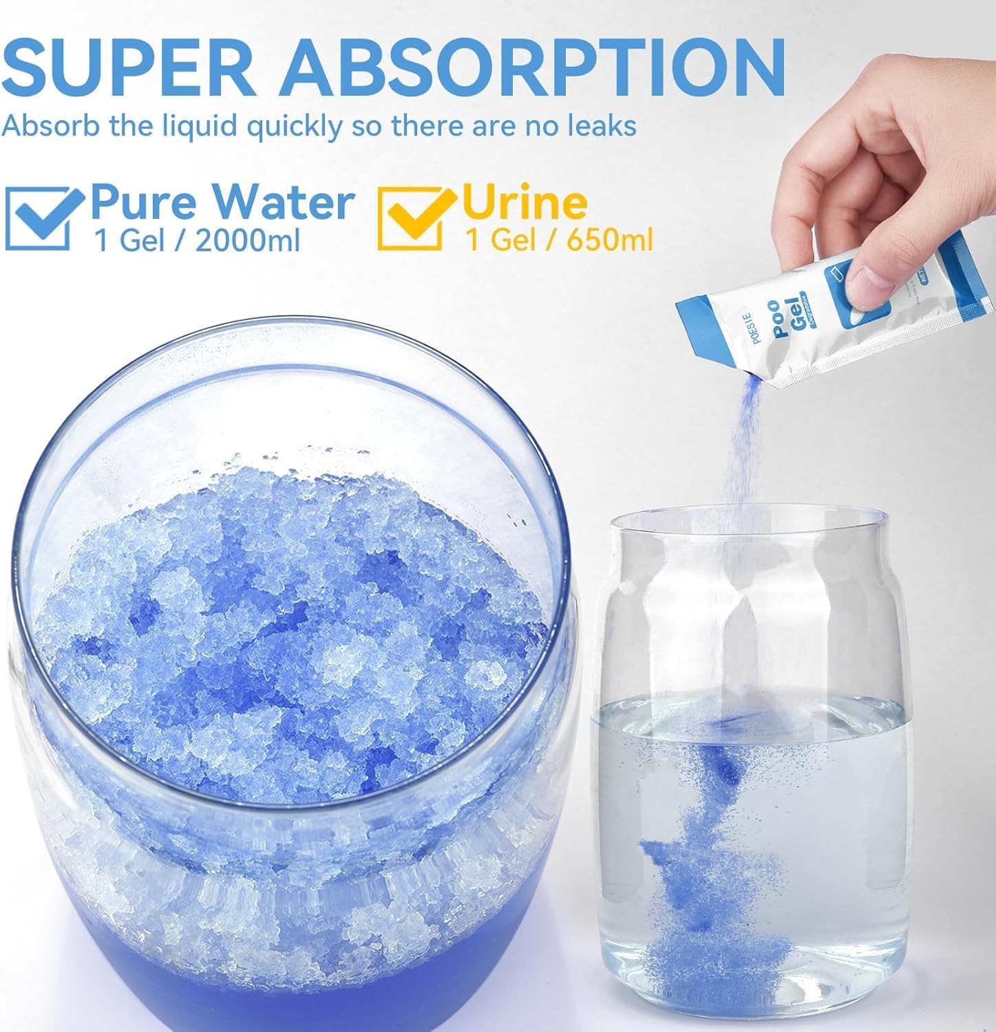 Poo Absorbent Gel Powder for Portable Toilet Camping Hiking Outdoor Portable …