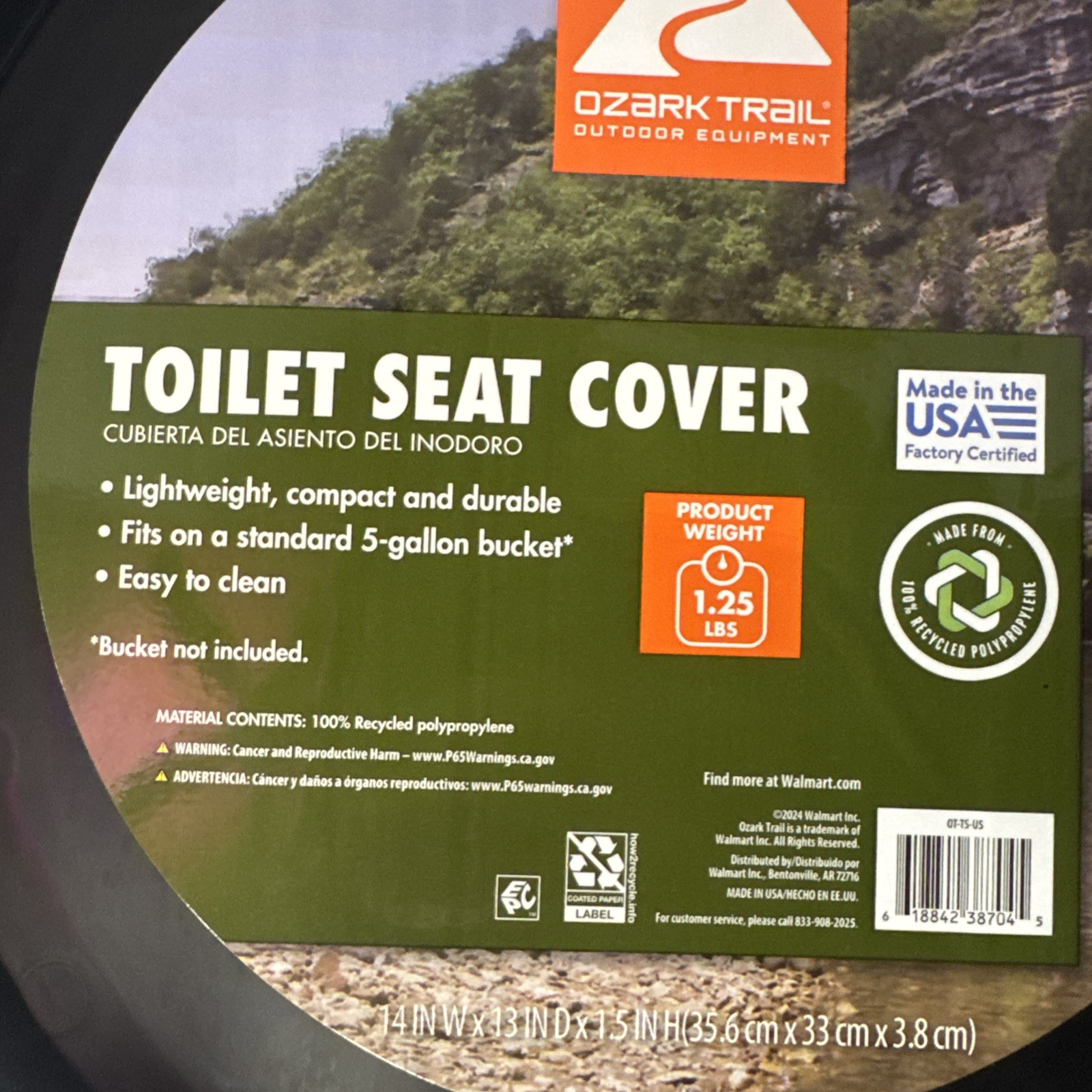 Portable 5 gallon Bucket Toilet Seat Cover Camping Outdoor Travel New**