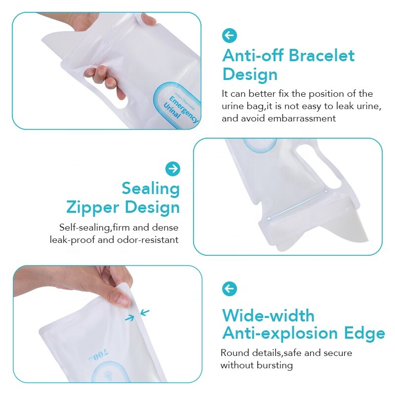 Pee Bags for Camping Travel Emeregncy, Disposable Urinals Bag, Traffic Jam 4PCS