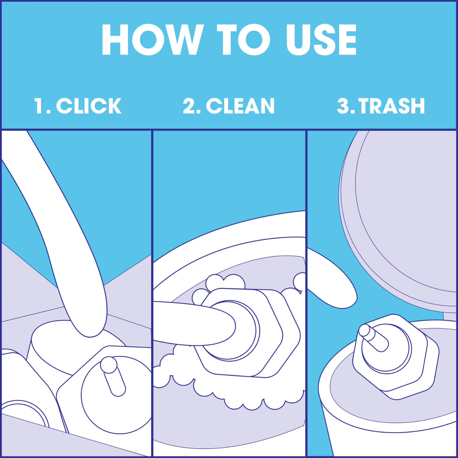 Great Value Toilet Cleaning 3-in-1 Starter Kit, 4 Pack