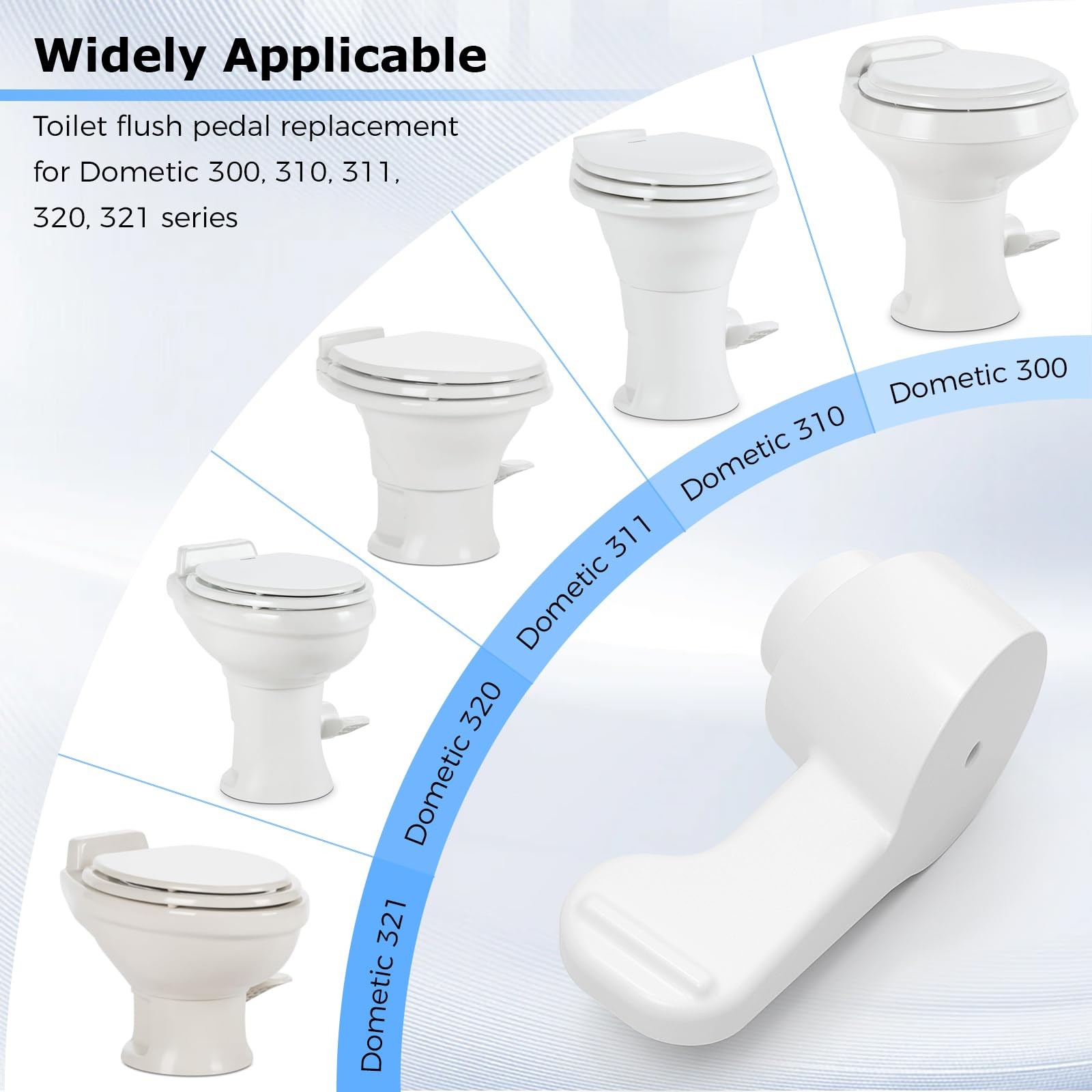 RV Toilet Flush Pedal for Dometic 300/310/320/321 RV Toilet Repair Parts Foot Pe
