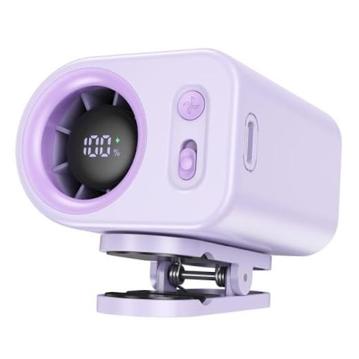 Clip On Fan Portable, 5-Speed 19500 RPM Strong Airflow Personal Fans Purple