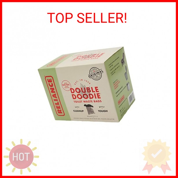 Reliance Products 2683-03 Double Doodie Toilet Waste Bags (6-Pack), Black