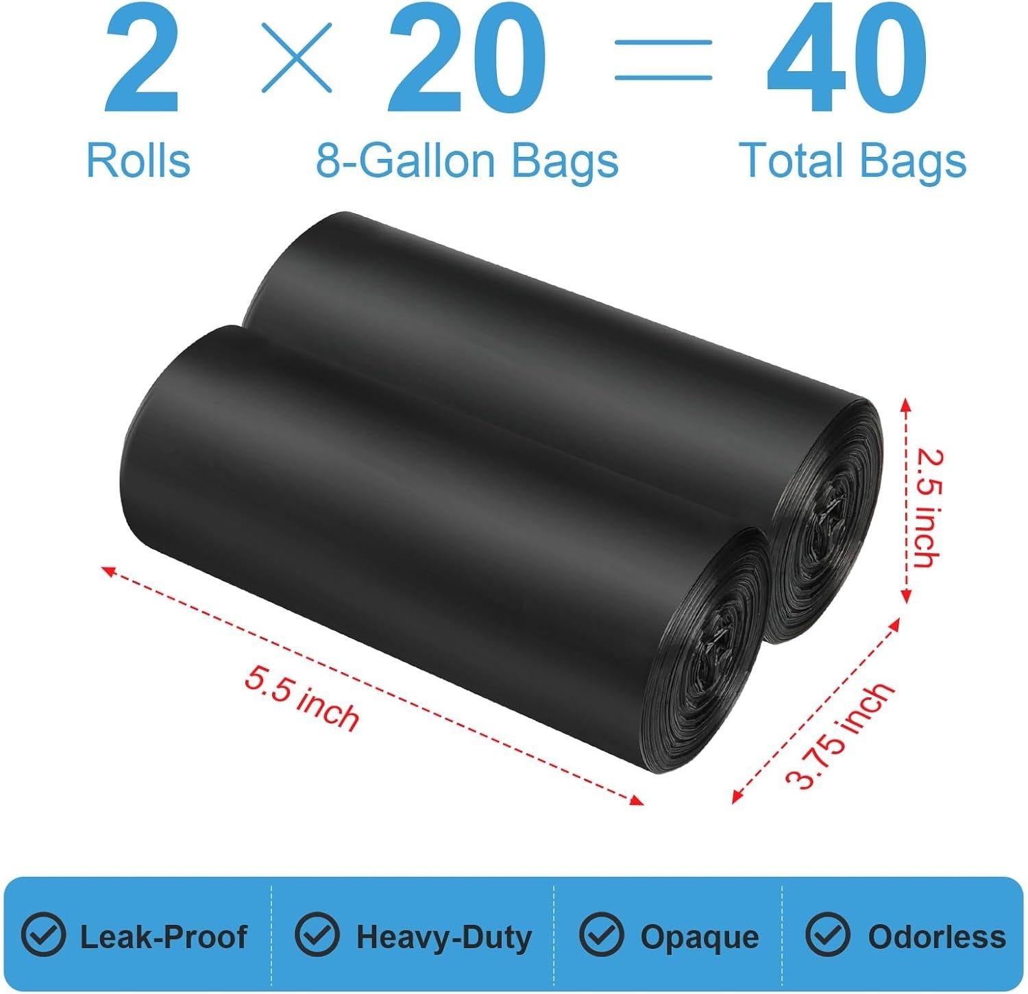 80-Pack Biodegradable Portable Toilet Bags – Thickened & Leak-Proof for Outdoors
