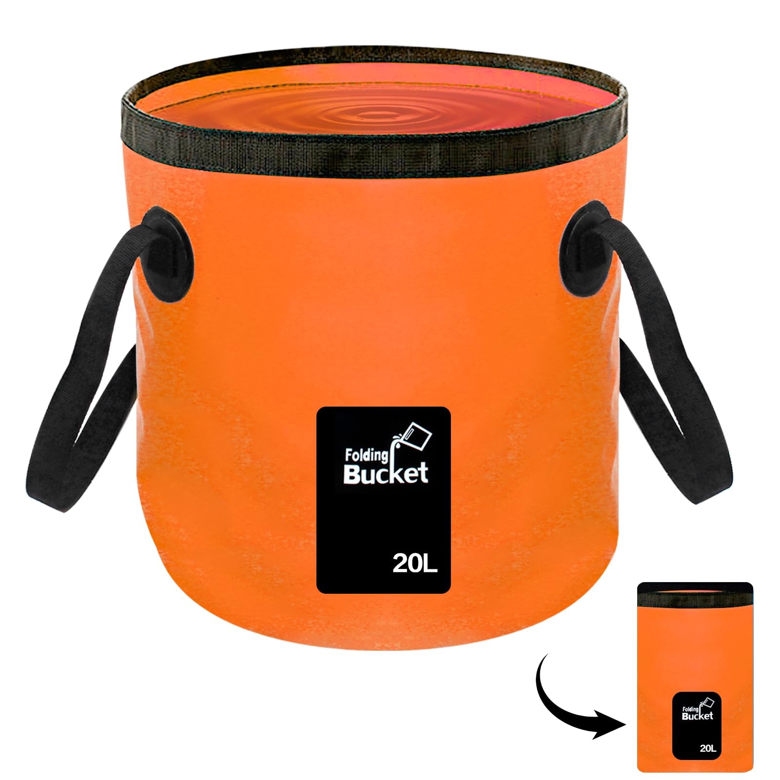 Collapsible Buckets, Camping Water Storage Container 5 Gallon(20L) Portable F…