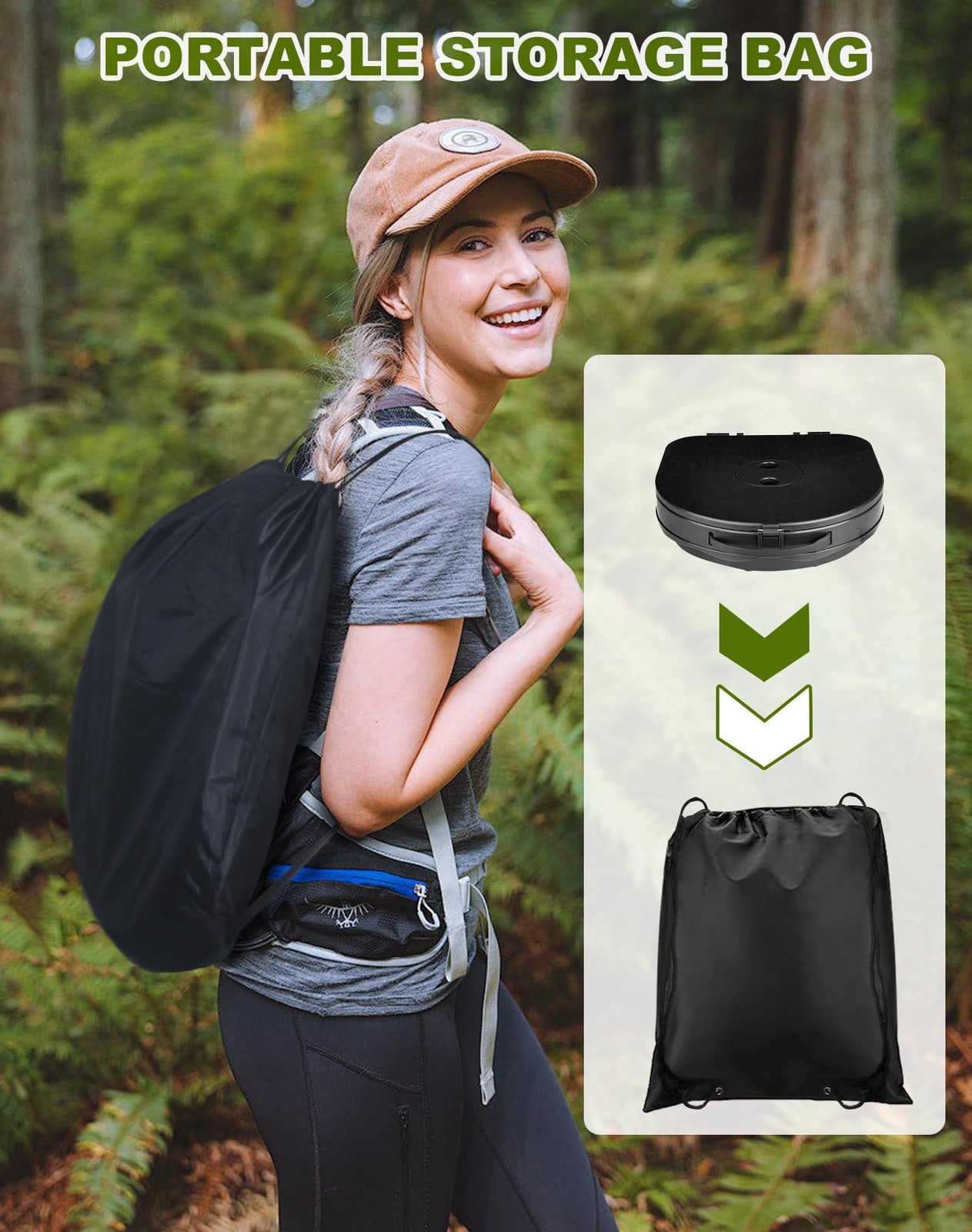 Camping Toilet Foldable with Toilet Bag, Camping Toilet with Lid, Mobile To…