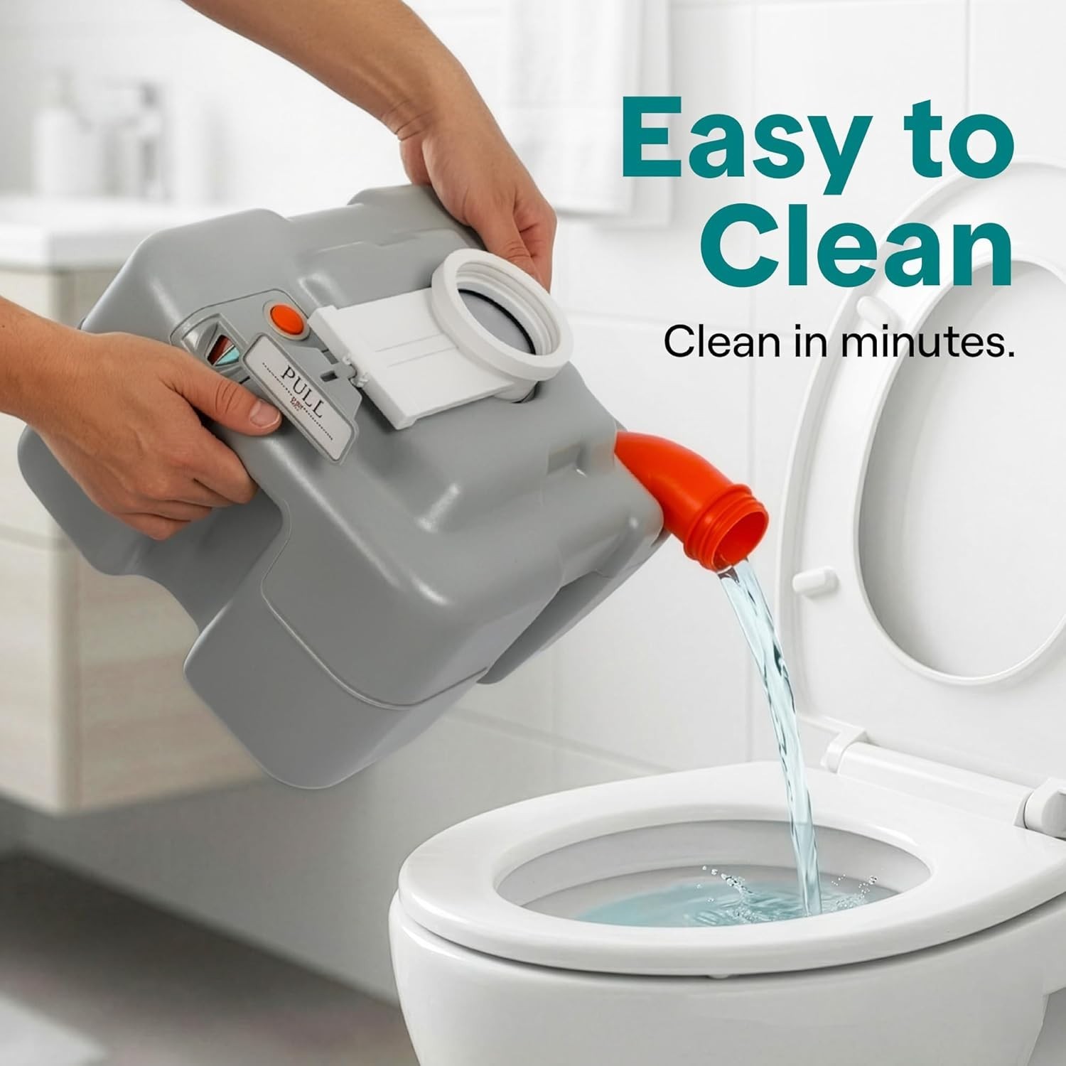 All-in-One Camping Toilet – 5.2 Gal with Strong Flush & Odor Control Features