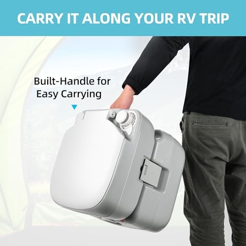 Portable Toilet 5.8 Gallon, Camping Porta Potty, RV Toilet with Standard Seat
