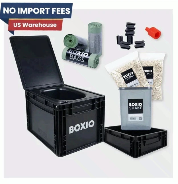 BOXIO TOILET MAX+ Portable Camping Toilet Kit – Complete Starter Set FS USA