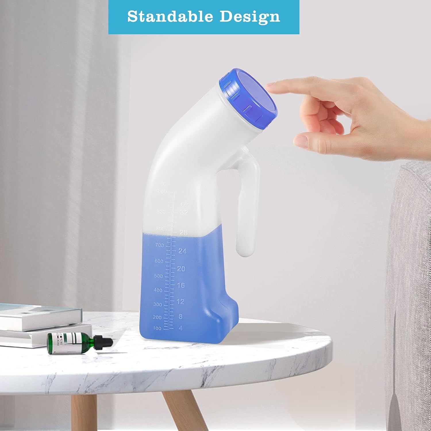Unisex Urinal, Portable Pee Bottle with a Sealed Lid and Funnel for Elderly P…