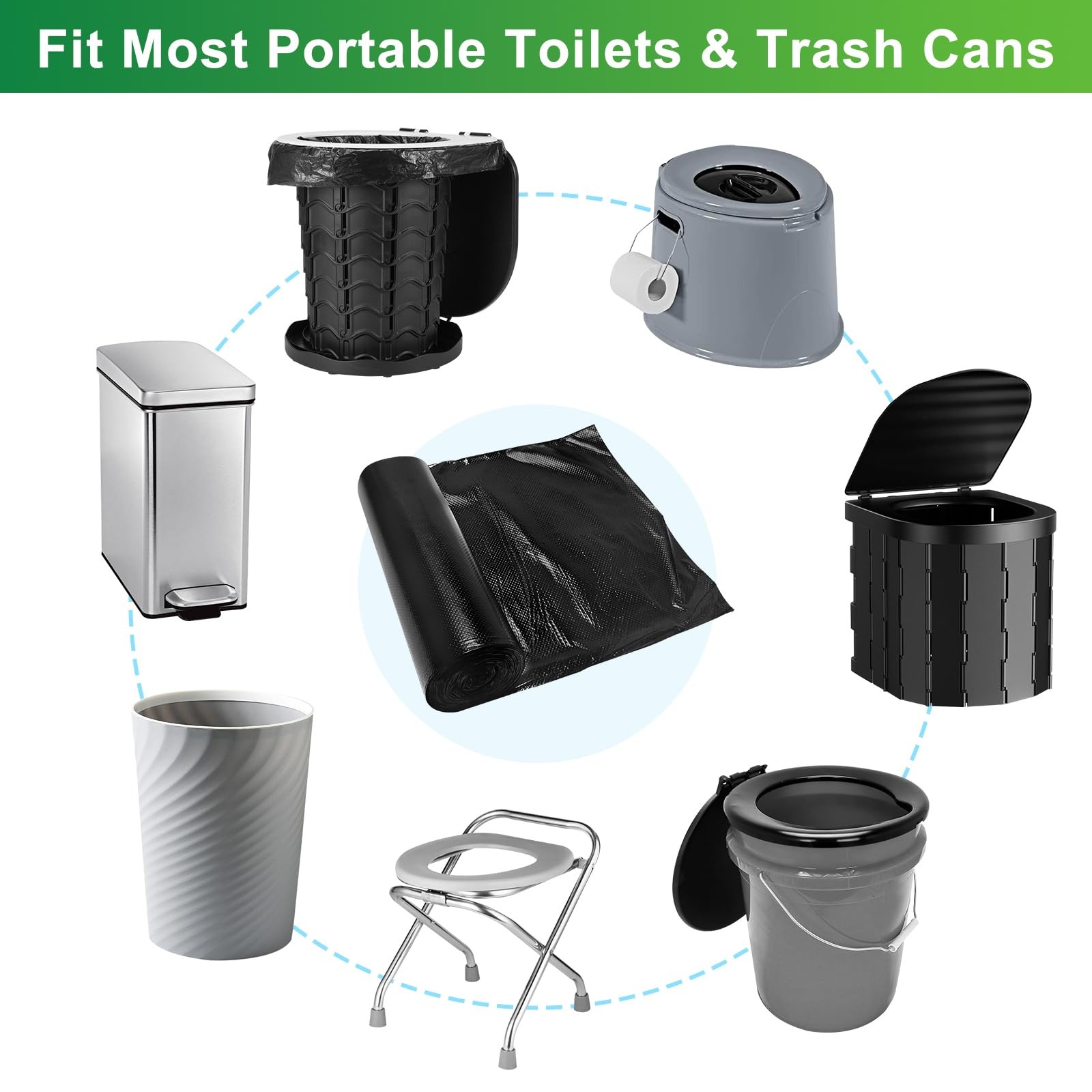 Portable Toilet Bags – 25 PCS Camping 1 Count (Pack of 25), 25