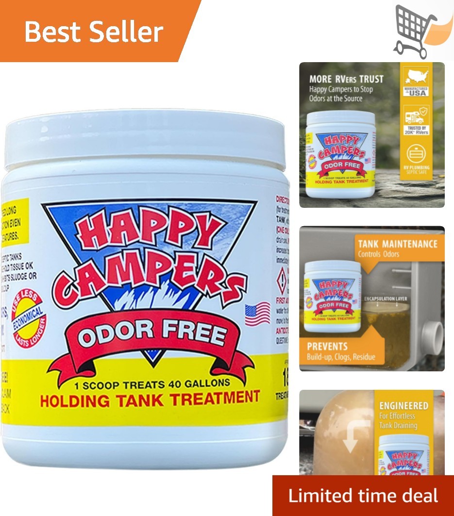 RV Toilet Treatment Mineral-Based Odor Control Prevents Clogs Buildup