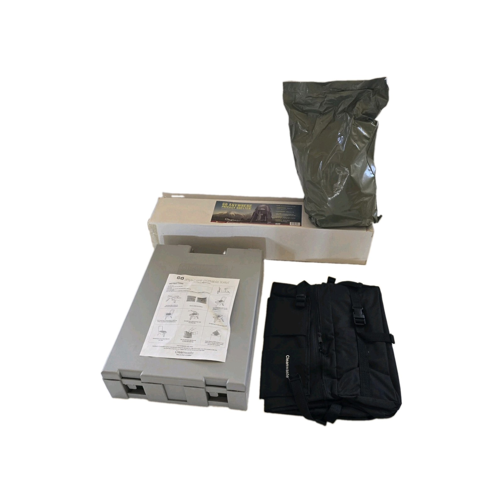 Cleanwaste Portable Dry Toilet System With Privacy Tent