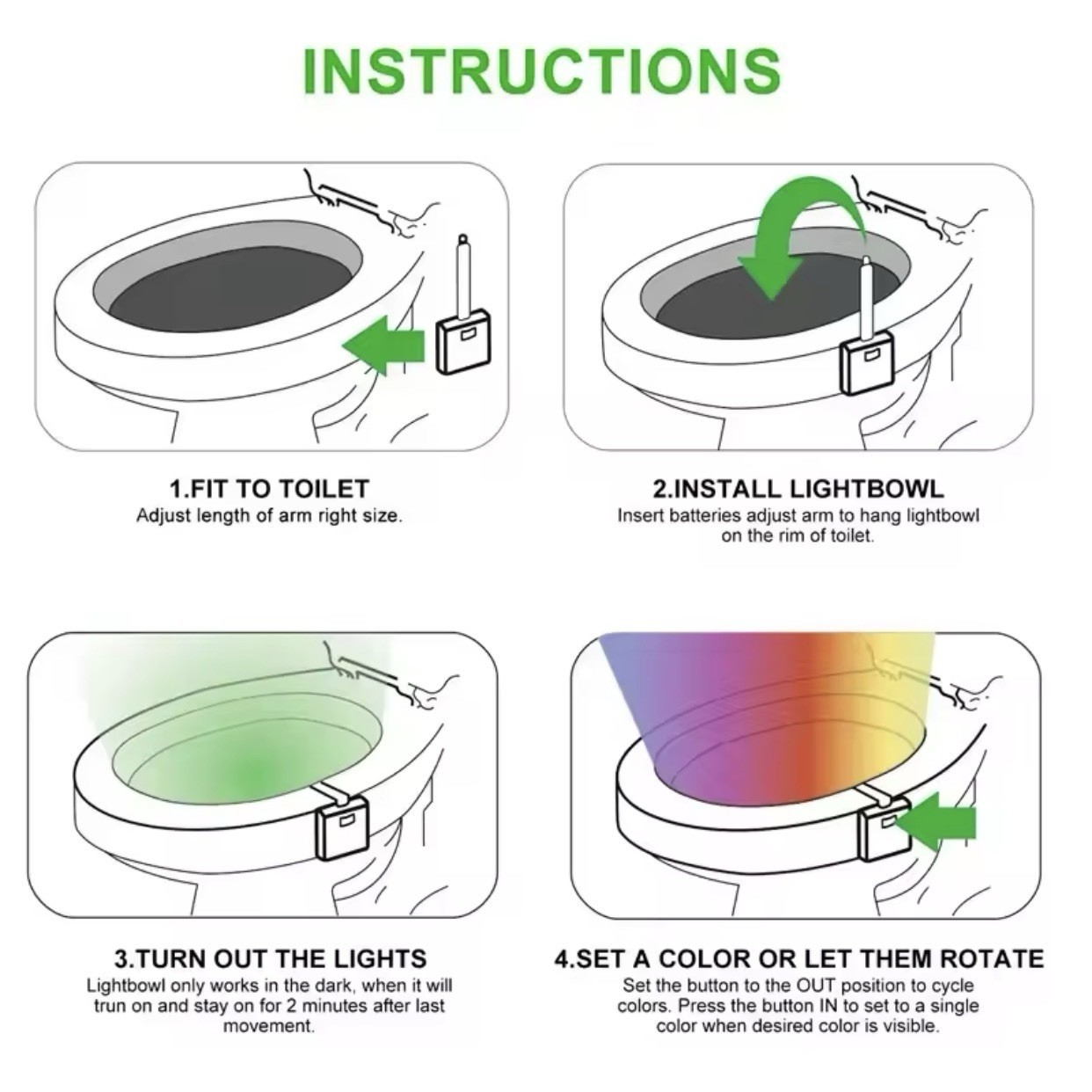 Zk30 Smart PIR Motion Sensor Toilet Seat Night Light 8/16 Colors Waterproof