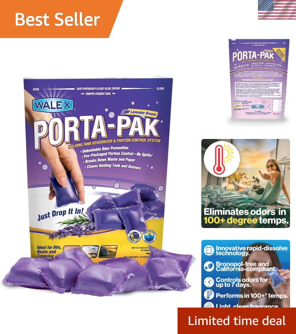 Porta-Pak 10 Count Waste Deodorizer for RV & Marine Tanks – Instant Freshness