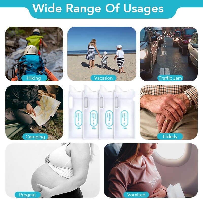 Pee Bags for Camping Travel Emeregncy, Disposable Urinals Bag, Traffic Jam 4PCS