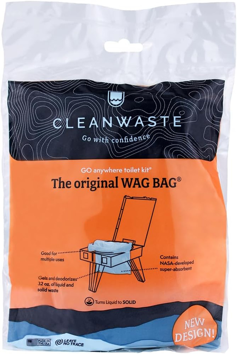 Original WAG Bag Portable Toilet (12 Pack) – Go Anywhere Kit for Camping, Boatin