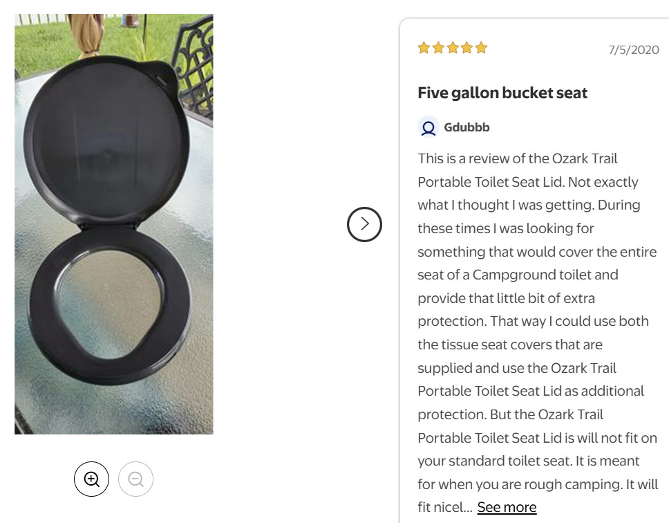 5 Gallon Bucket Toilet Seat w/ Lid Travel Outdoor Camping Hiking Snap On Black