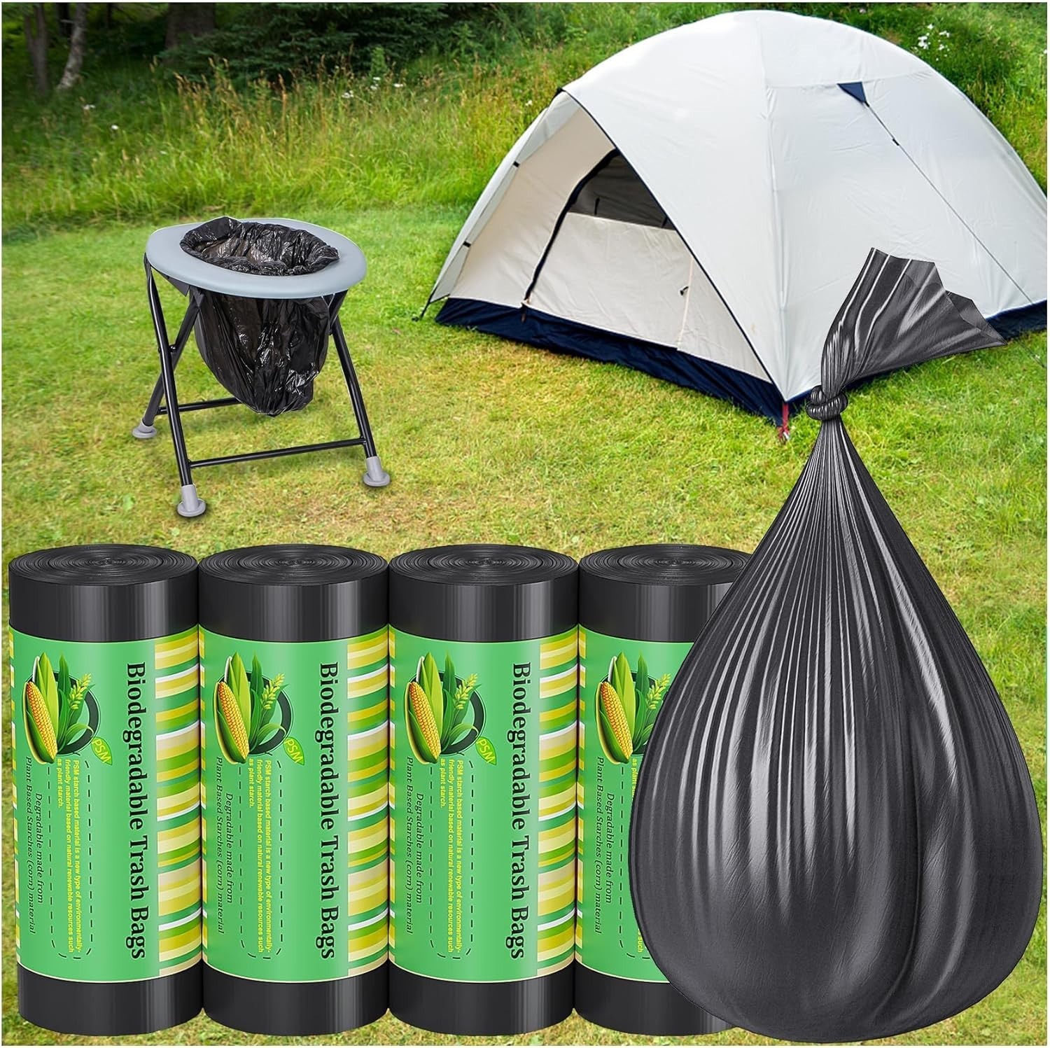 120 Portable Camping Toilet Bags 8 Gallon Emergency Camp Potty Poop Bags for