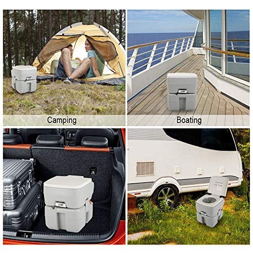 Portable Camping Toilet 5.3 Gallon Detachable Holding Tank with Carrying Bag