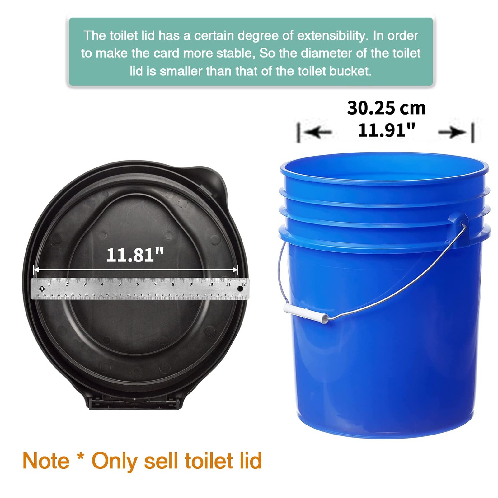 Sailortenx Bucket Toilet Seat with Lid – Portable Toilet for Camping, Outdoor…
