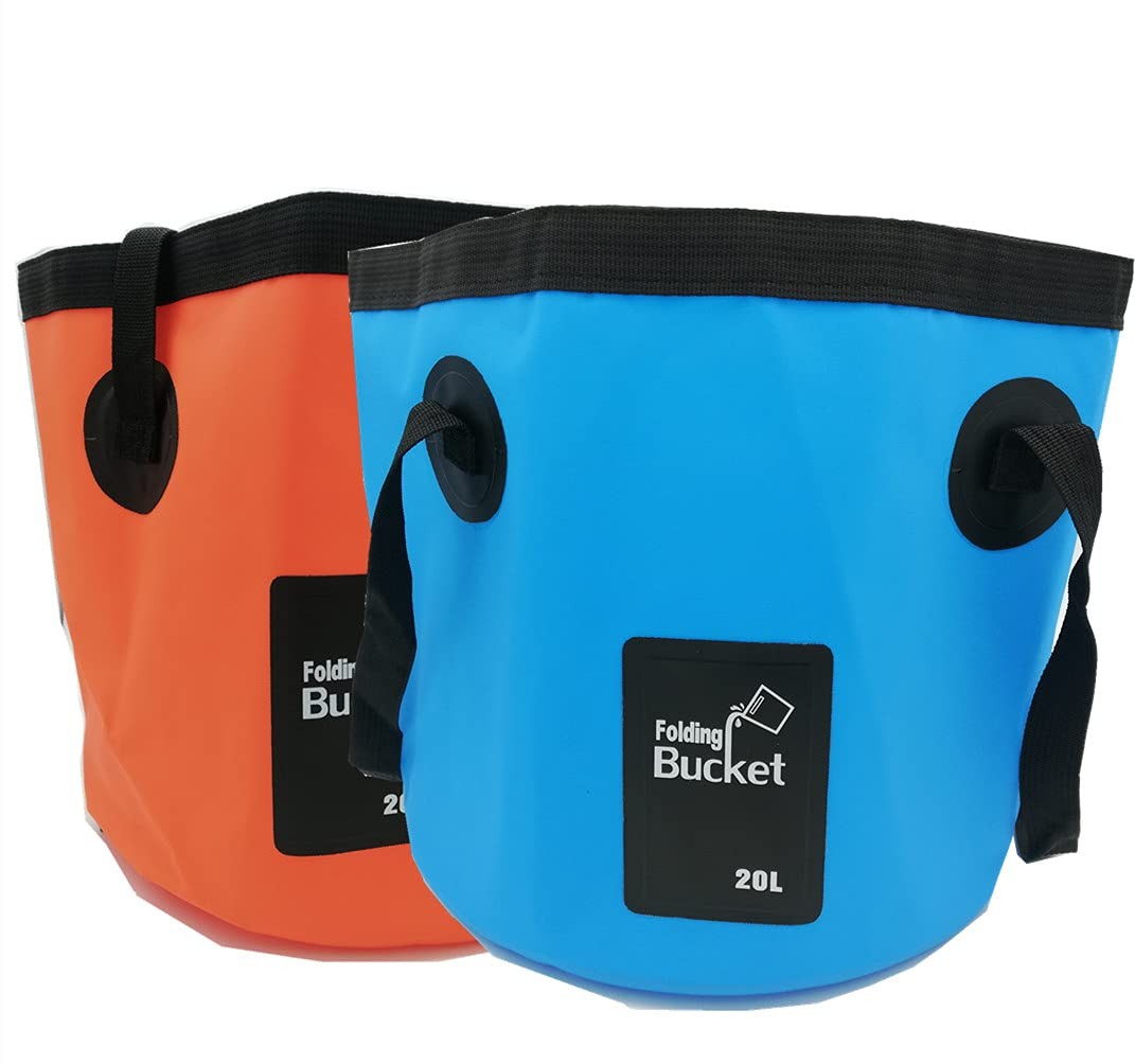 (2Pack) Collapsible Buckets, Camping Water Storage Container 5 Gallon(20L) Po…