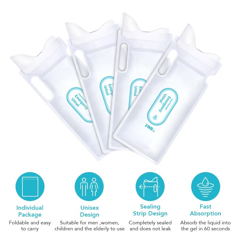 Pee Bags for Camping Travel Emeregncy, Disposable Urinals Bag, Traffic Jam 4PCS