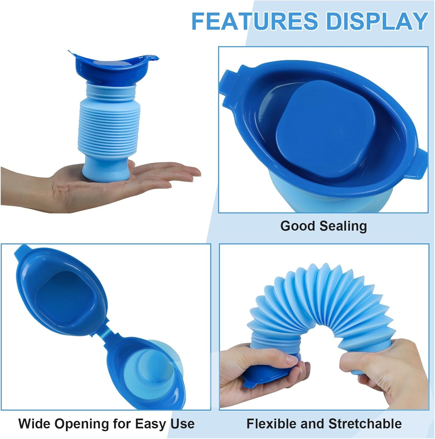 1x Portable Urinal Potty Bottle for Men and Women 750ML for Travel and Camping