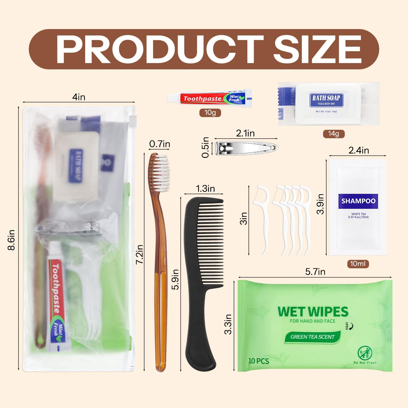 Gisdo Pack of 50 Travel Size Toiletries Kit Individually Packed,Personal Hygi…