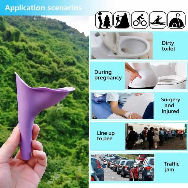 Portable Female Urinal Funnel for Women Reusable Travel Camping Hiking Toilet