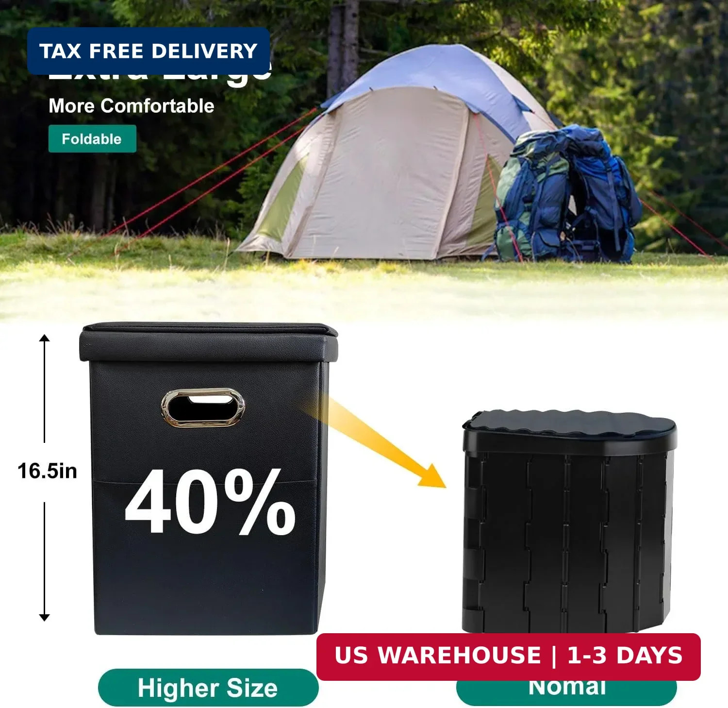 Ann Katy Upgrade XL Portable Toilet for Adults, Extra Large Portable Travel Flod