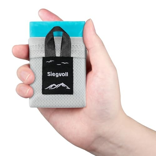 Pocket Picnic Blanket for 1-2 Persons(2.54oz) 43.3×55.12″ Blue (Grey Pack)