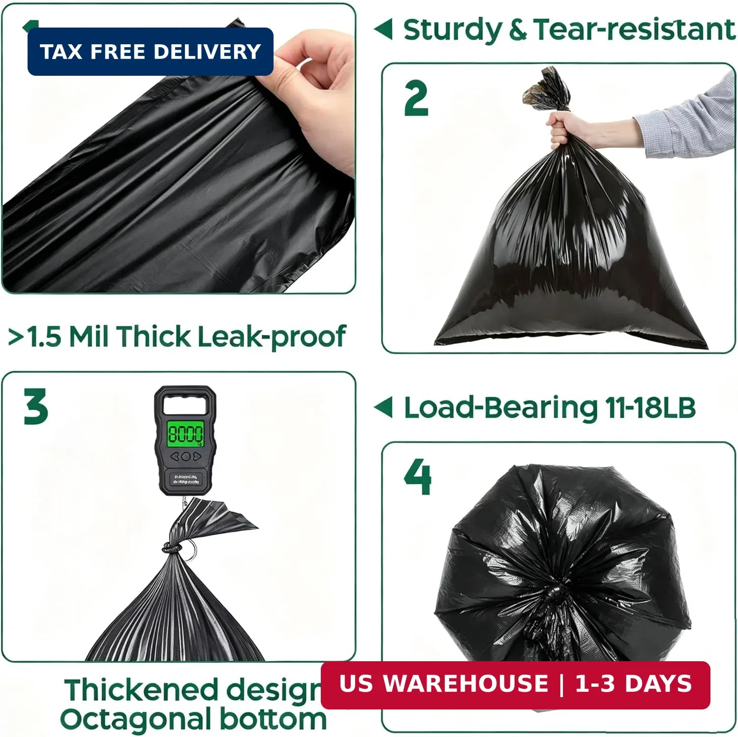 120 Portable Camping Toilet Bags, Biodegradable Compostable 5-8 Gallon Emergency