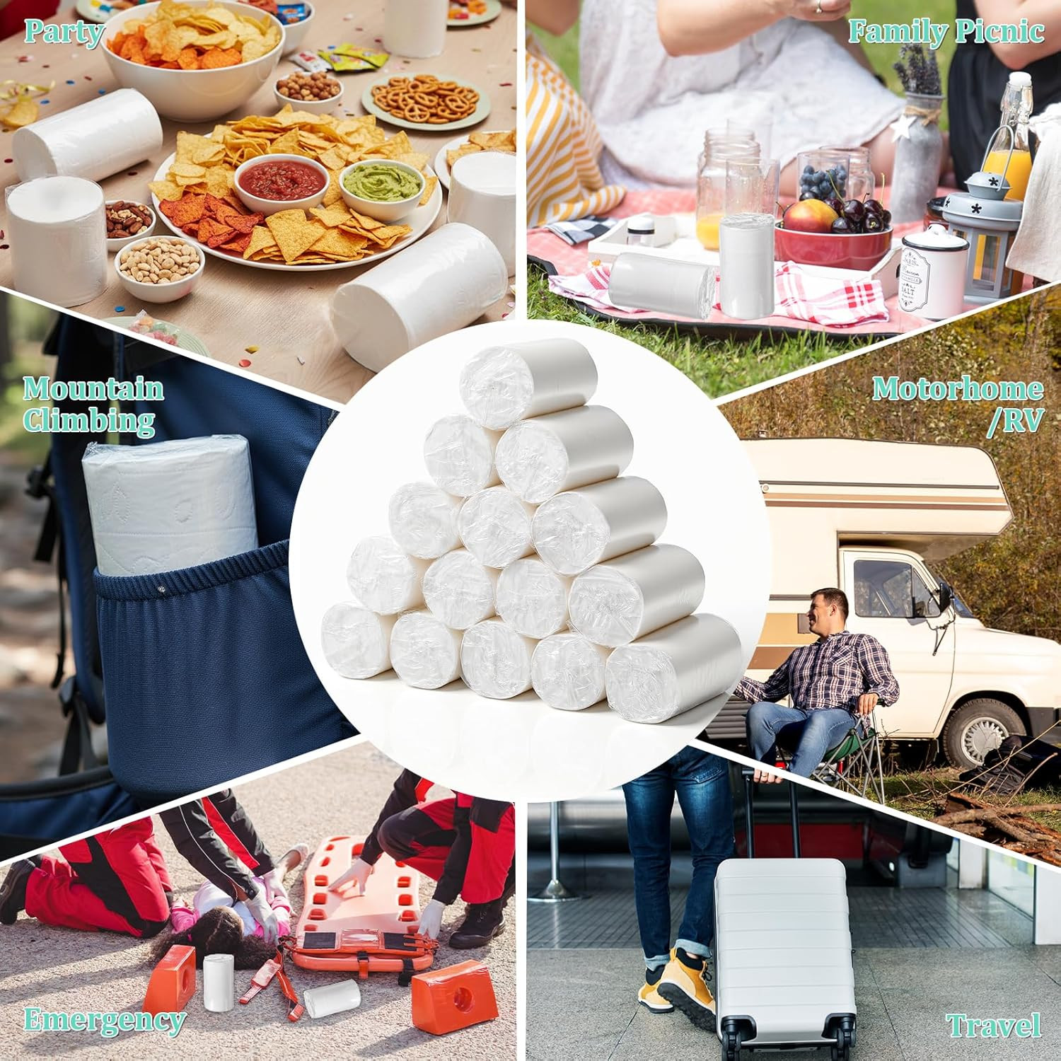 15 PCS Travel Size Toilet Paper, Portable Pack Travel Toilet Papers, Individuall